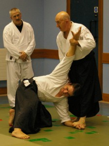 Alan demonstrates some variations on Colin. Note the small detail of standing on the arm. Still smiling...